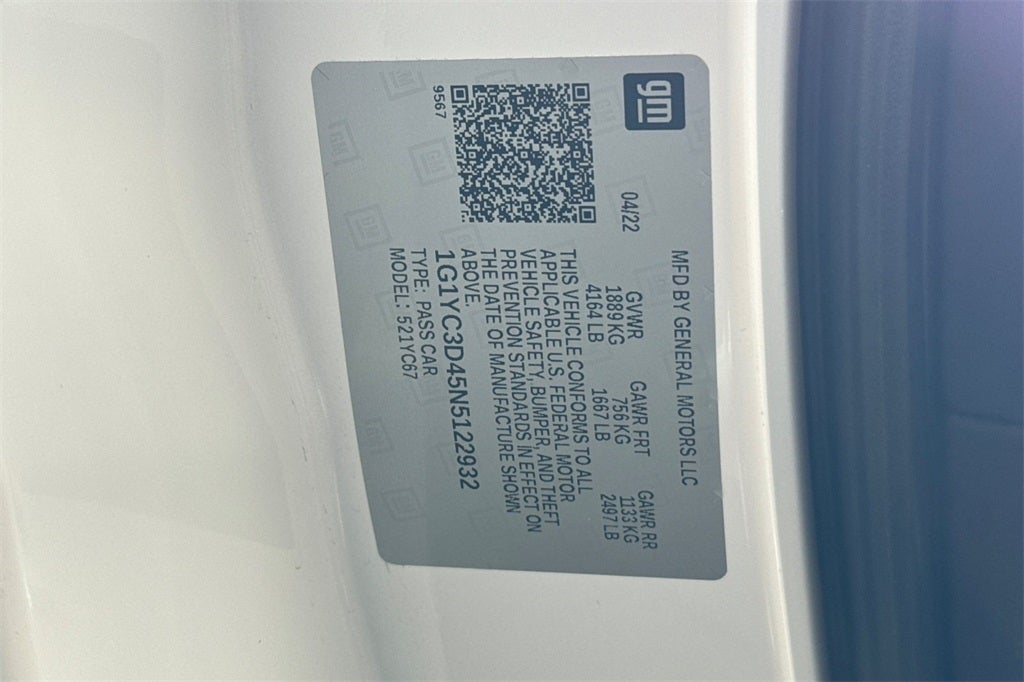 2022 Chevrolet Corvette Stingray 3LT