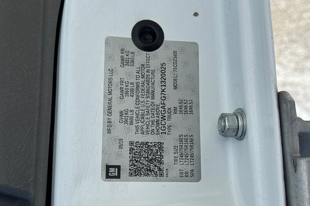 2019 Chevrolet Express 2500 Work Van Cargo