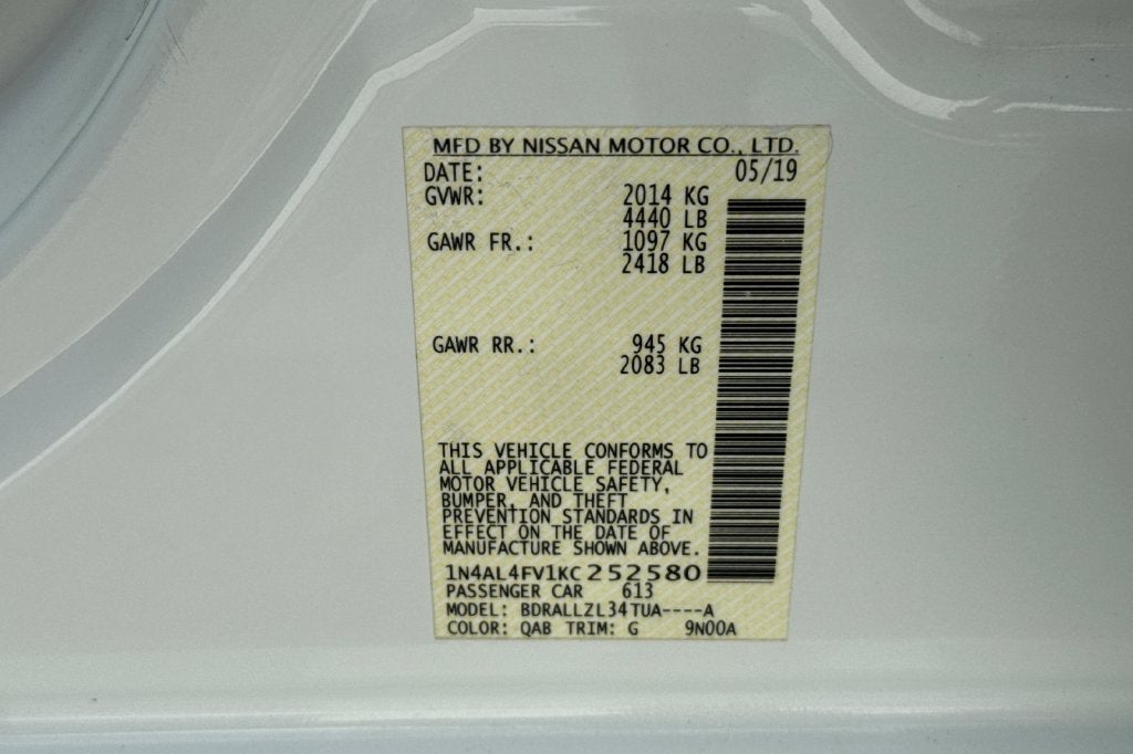 2019 Nissan Altima 2.0 Platinum