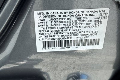 2012 Acura MDX 3.7L Advance Package SH-AWD