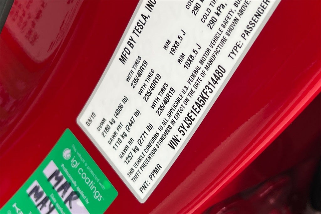 2019 Tesla Model 3 Standard Range Plus