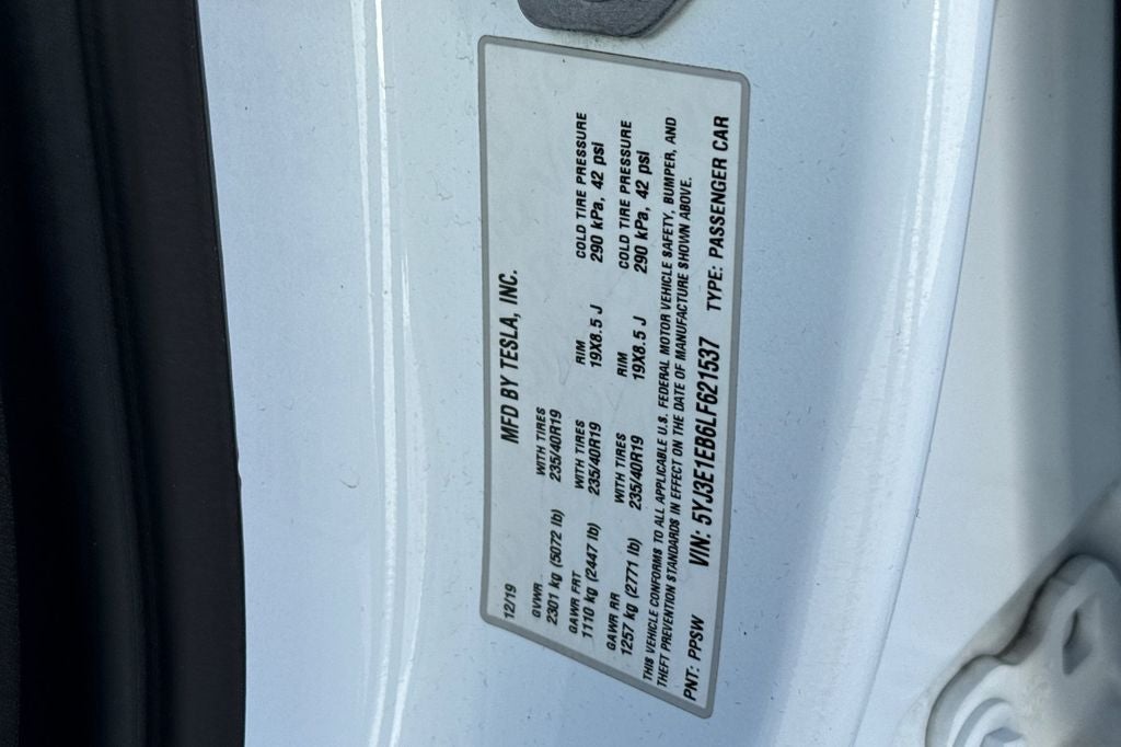 2020 Tesla Model 3 Long Range