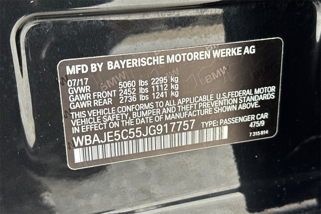 2018 BMW 5 Series 540i