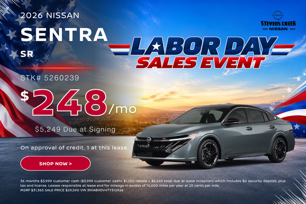 2026 SENTRA SR Lease for $248 per month